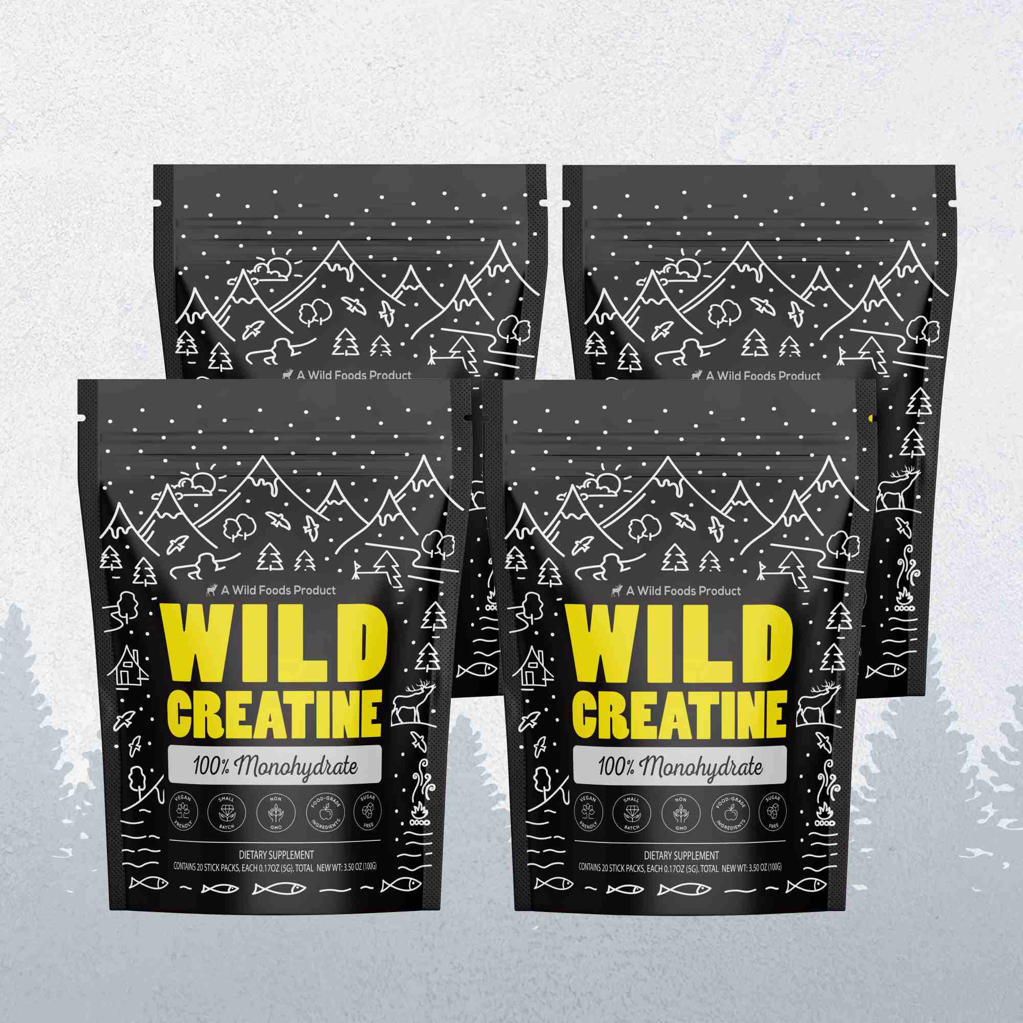 Wild Creatine Monohydrate, 20 Servings – 100% Pure for Strength & Endurance