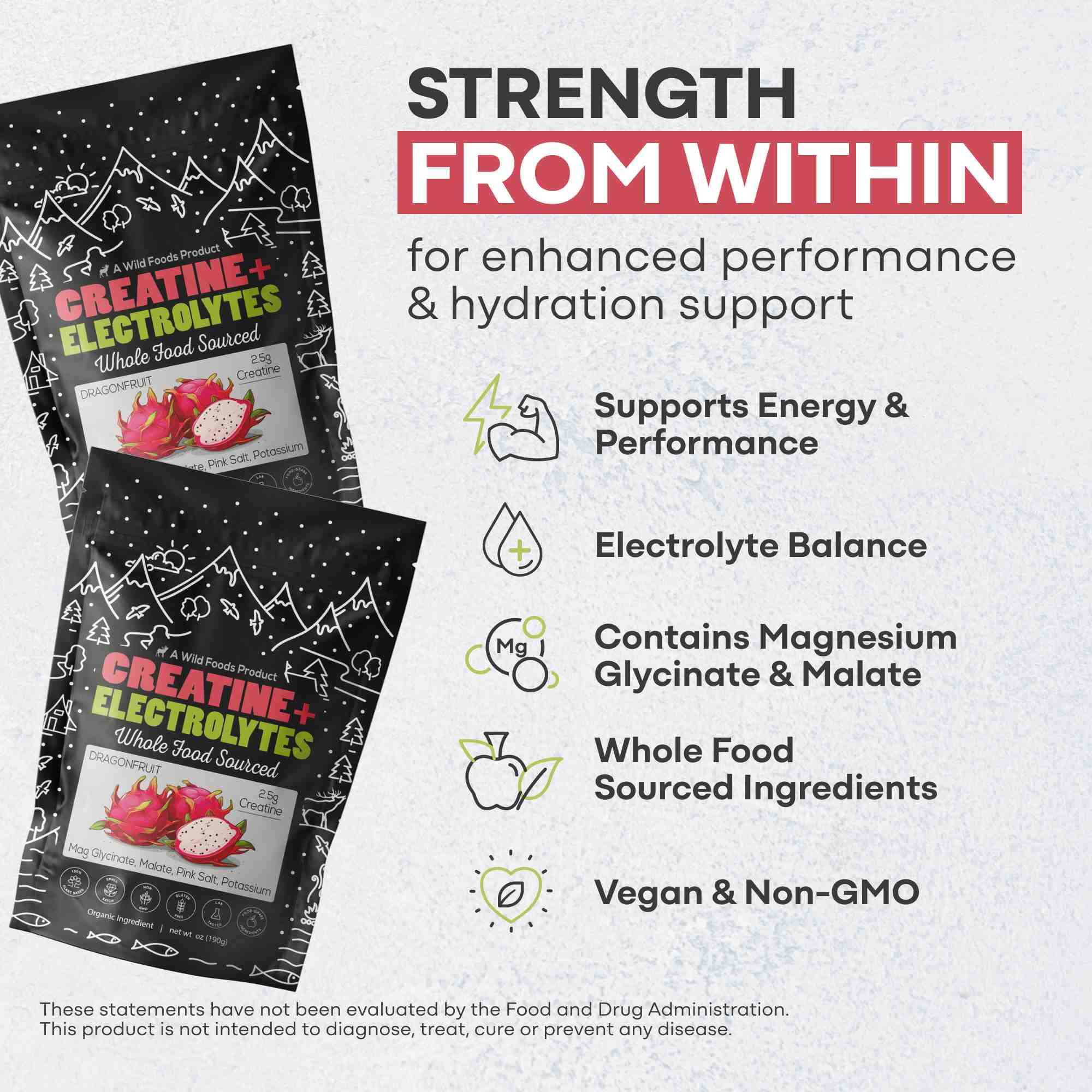 NEW! Creatine + Electrolytes, Delicious Dragonfruit For Performance & Hydration