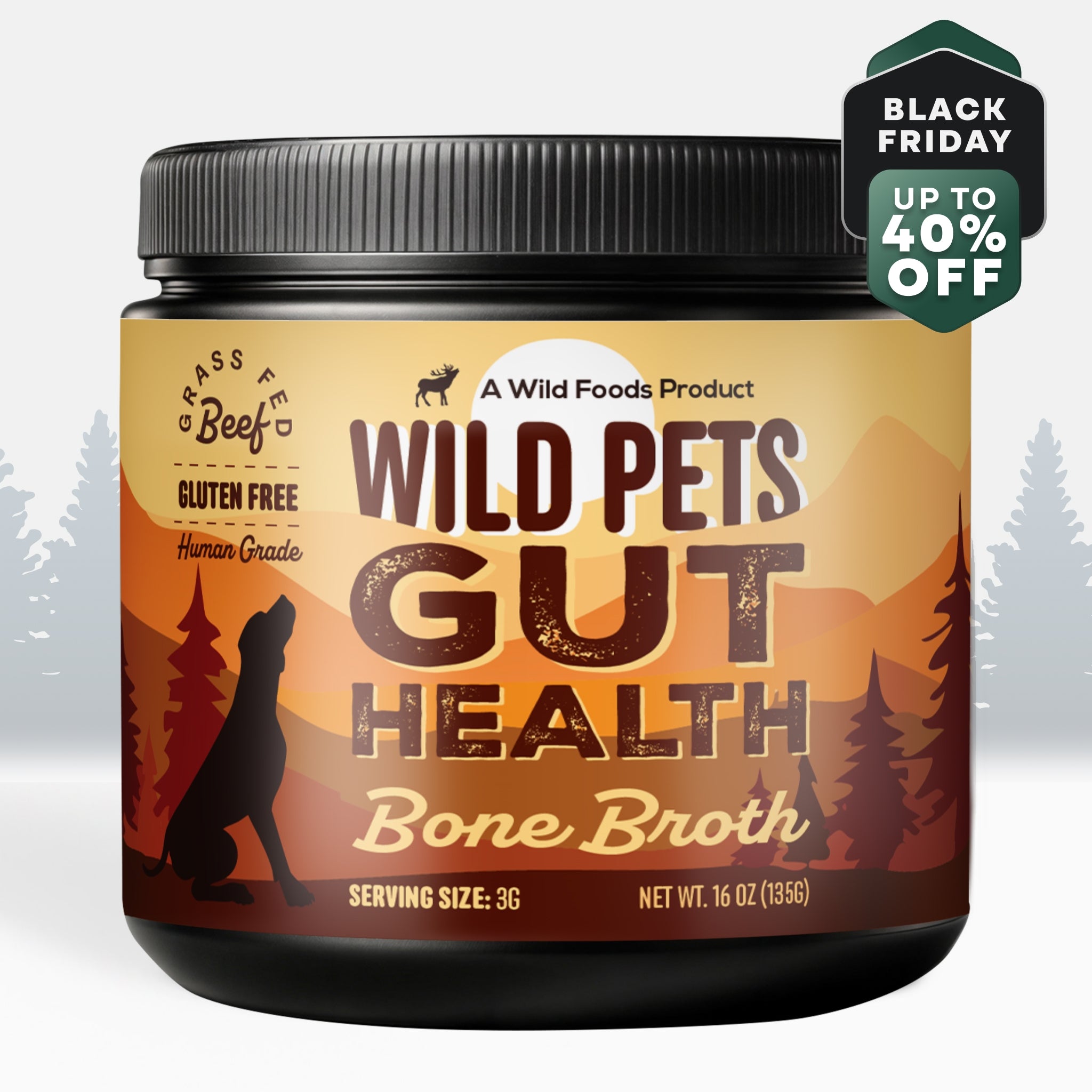 Wild Bone Broth for Pets, Gut & Immune Support
