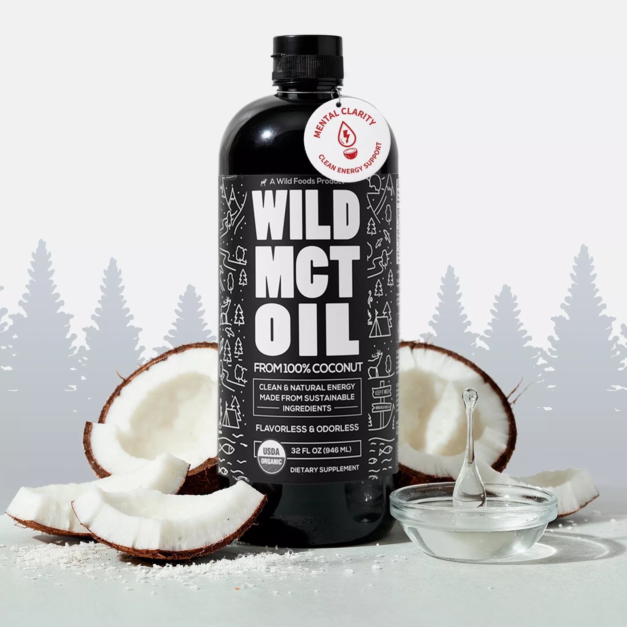 Wild MCT Oil – 100% Coconut-Sourced Brain & Body Fuel, 63 Servings