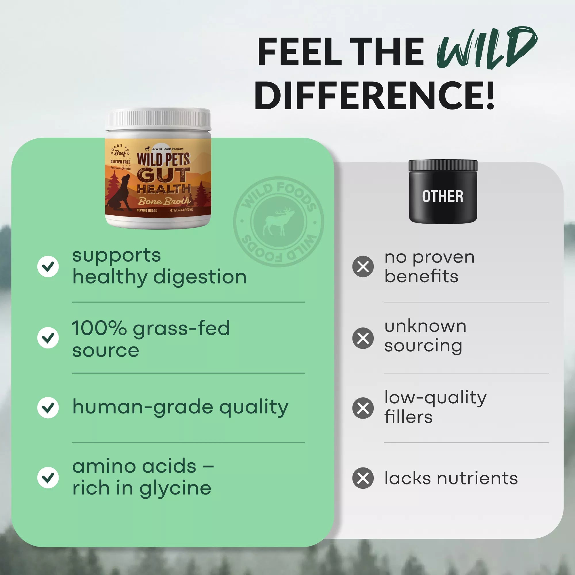 Wild Bone Broth for Pets, Gut & Immune Support