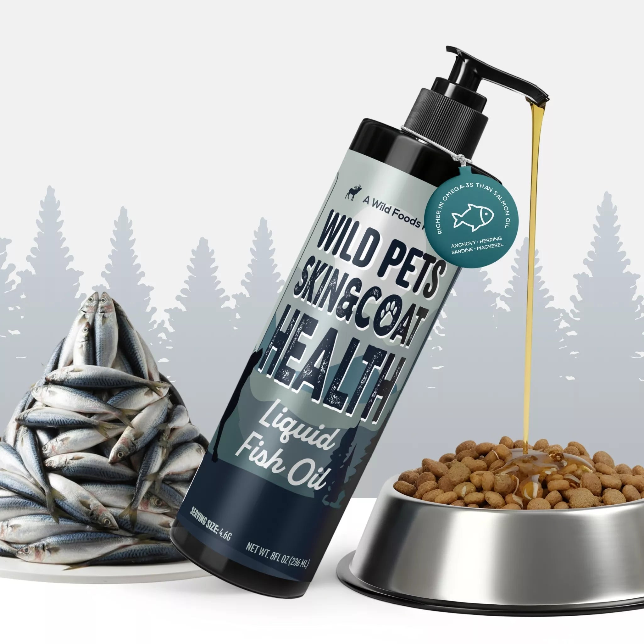 Wild Pets Liquid Fish Oil for Skin & Coat Health – 8 fl oz