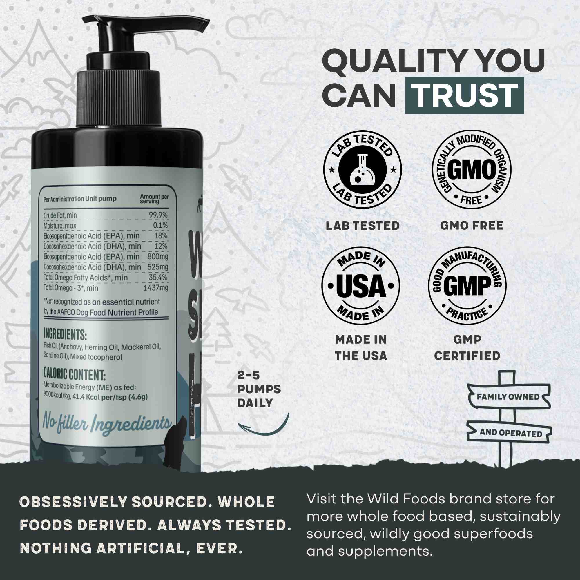 Wild Pets Liquid Fish Oil for Skin & Coat Health – 8 fl oz