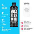 Wild Fish Oil Liquid, 16oz, Omega-3 DHA, EPA, DPA Oils Wild Foods   