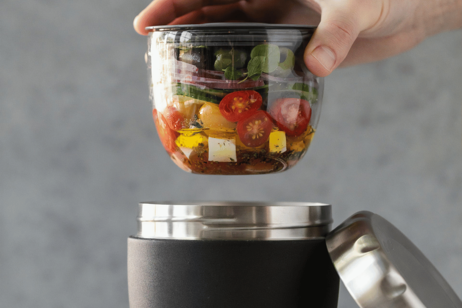 Container with food