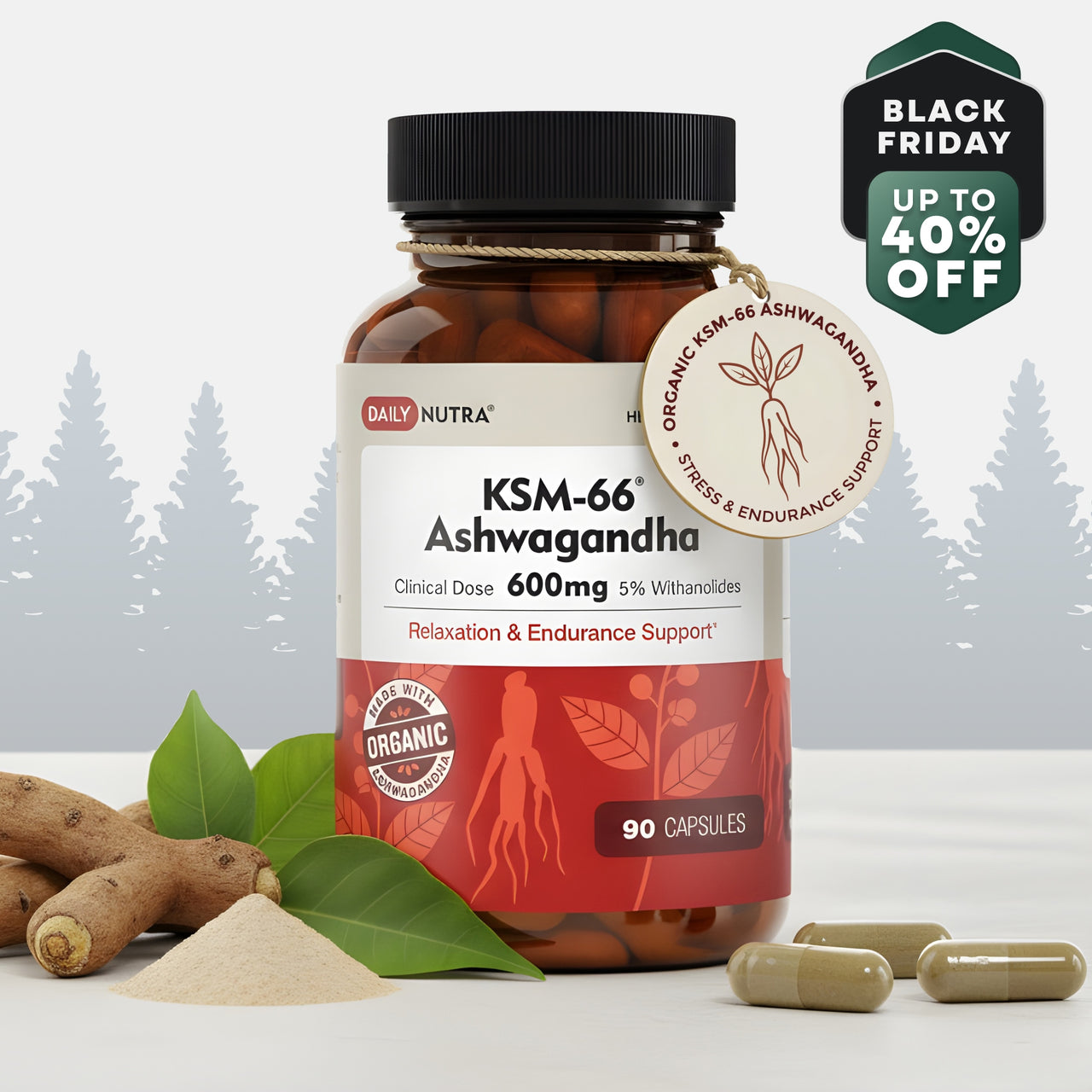Daily Nutra KSM-66 Ashwagandha, 60 servings – Stress Relief & Relaxation