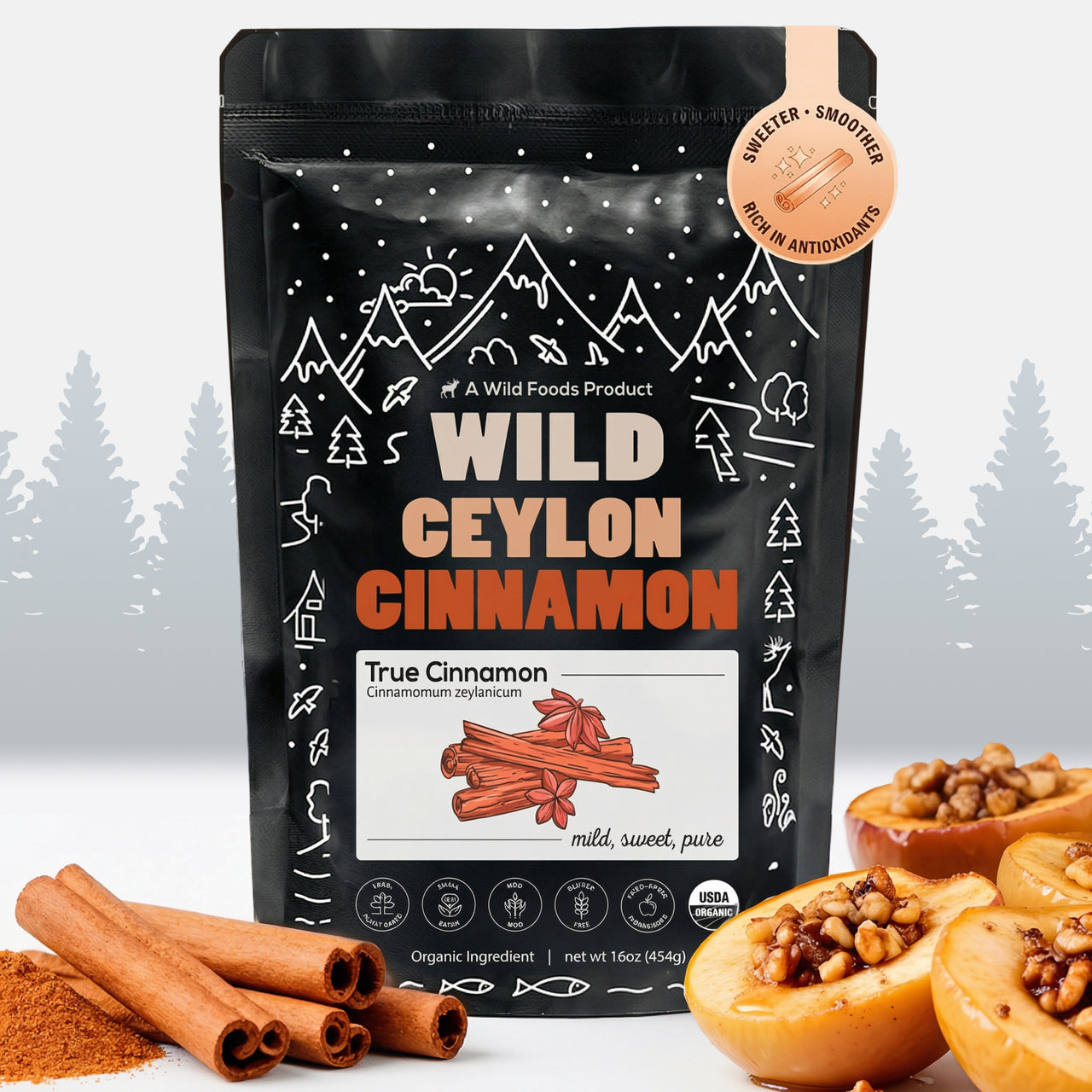 Ceylon Cinnamon Powder Organic, 64 servings - USDA Organic Cinnamon from Sri Lanka