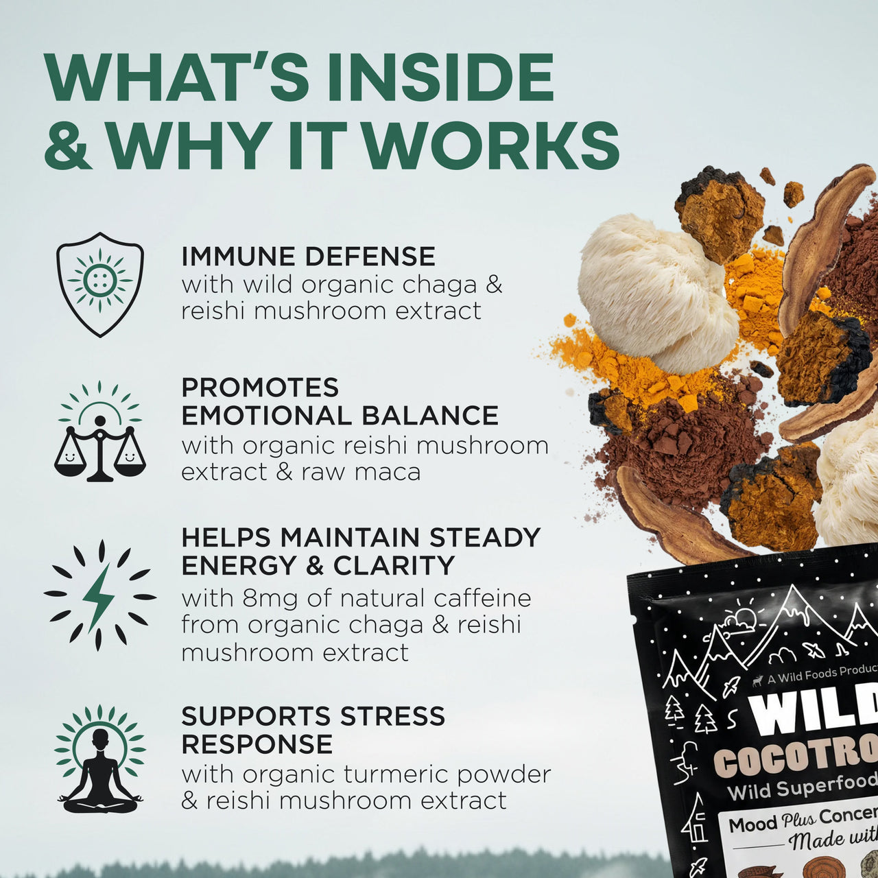 CocoTropic, 32 servings – Organic Mushroom Mix for Energy & Focus