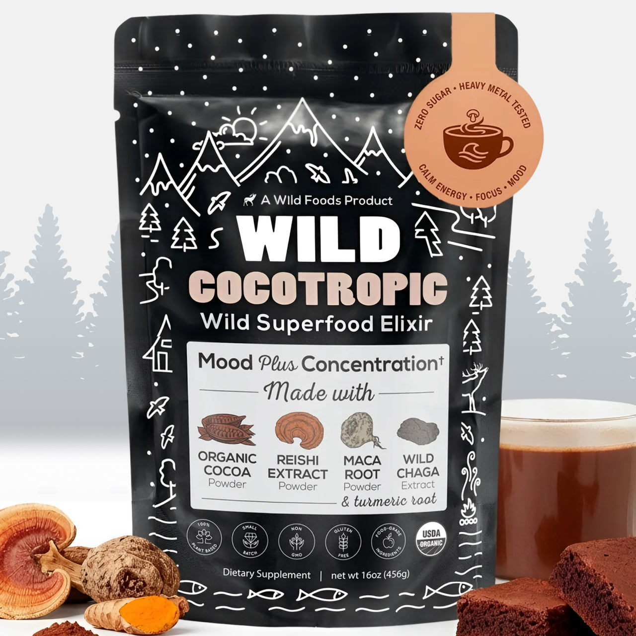 CocoTropic, 32 servings – Organic Mushroom Mix for Energy & Focus