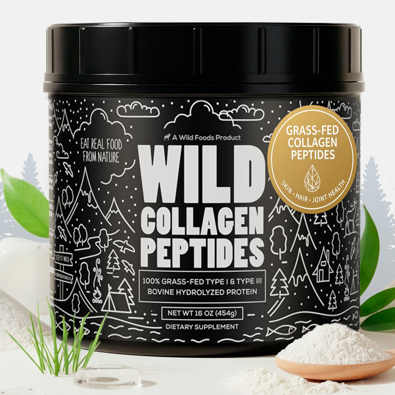Grass-Fed Collagen Peptides, 41 servings – Skin, Hair & Joint Support Collagen