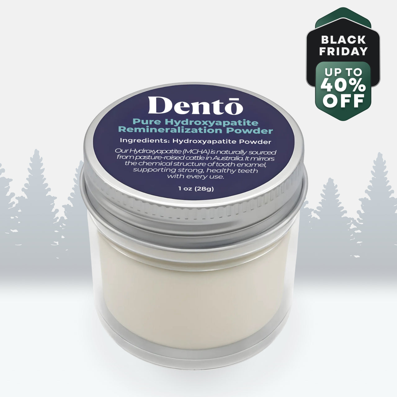 Dentō 100% Hydroxyapatite Remineralization Powder From Grass-fed Cattle Bone