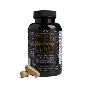 NEW!! Wild Man: Herbal Mineral Hormone Stack For Men  - Tribulus, Tongkat Ali, Boron, Niacin, Zinc, D3, and more Supplements Wild Foods ONE  