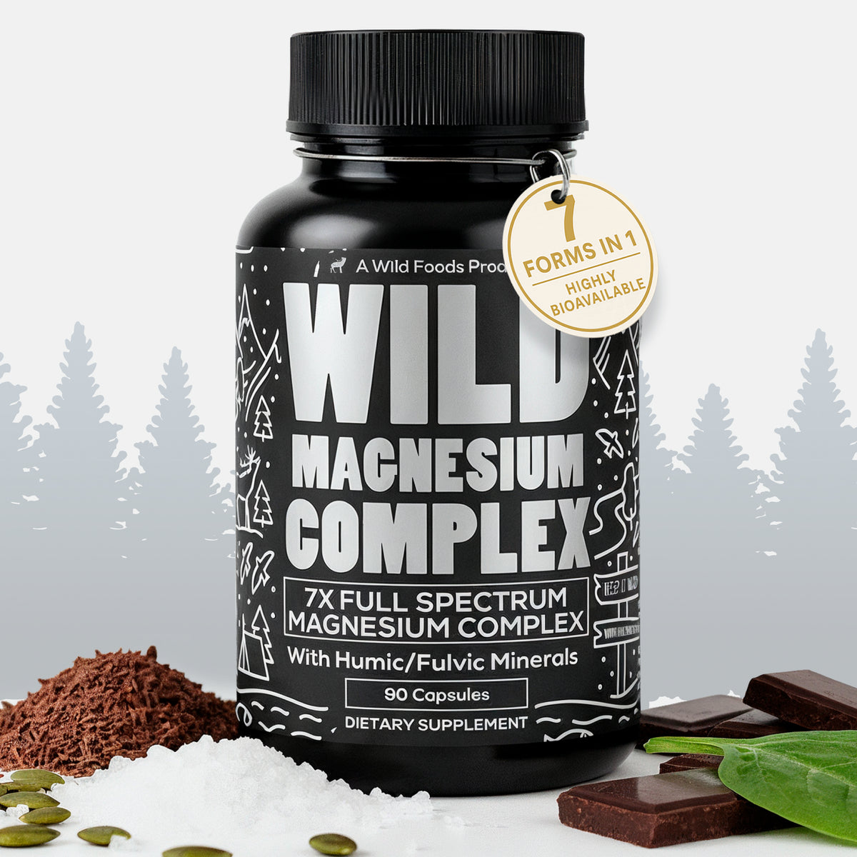 Wild Magnesium Complex 7-in-1 full spectrum magnesium supplement bottle