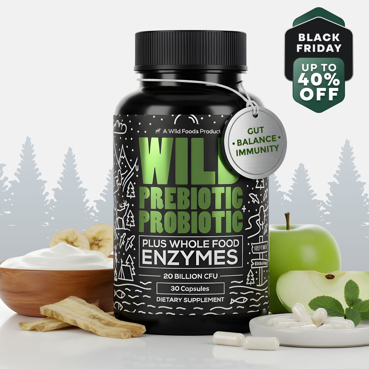 Prebiotics & Probiotics, 30 servings – Gut Health & Digestion Support