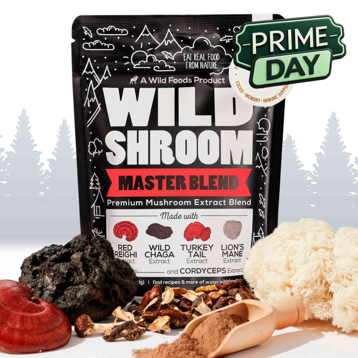 Master Mushrooms Blend, 110 servings – Daily Immune Support Adaptogenic Mushrooms