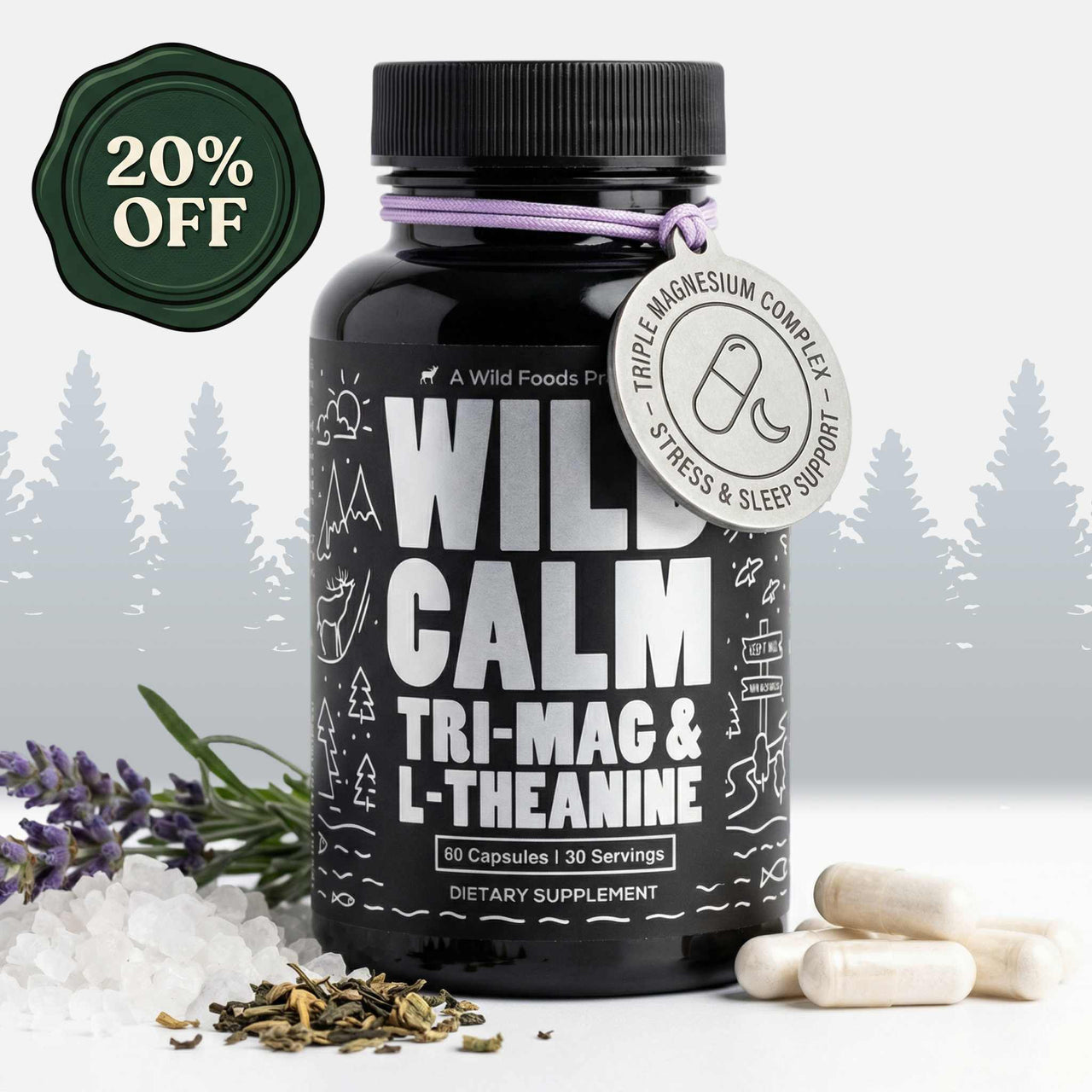 Wild Tri-Mag – Triple Magnesium Complex for Sleep w/L Theanine