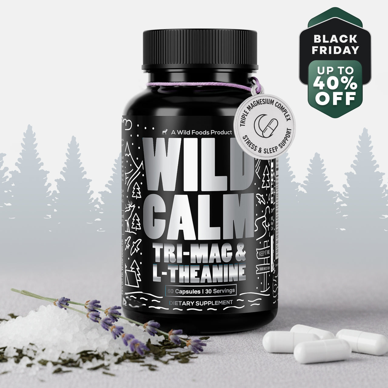 Wild Tri-Mag – Triple Magnesium Complex for Sleep w/L Theanine