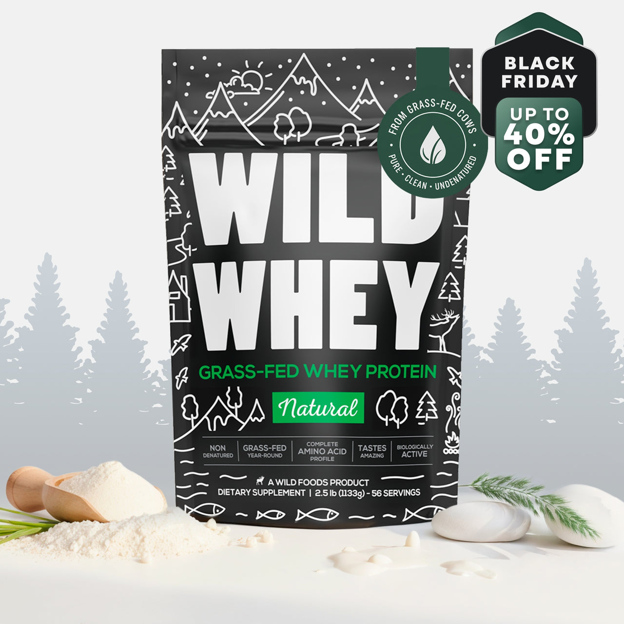 Cold Process Grass-Fed Whey Protein, Non-denatured, Pasture-Raised Cows