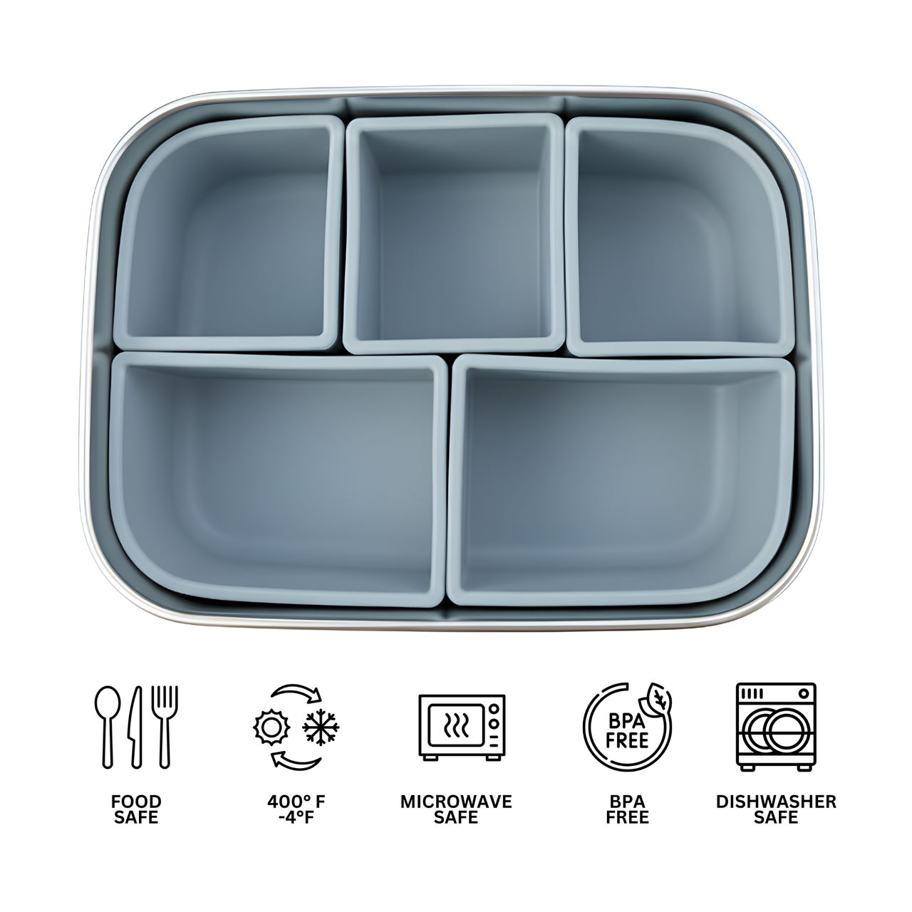 STEELY Lunchboxes — Plastic free, 100% Silicone, BPA-free