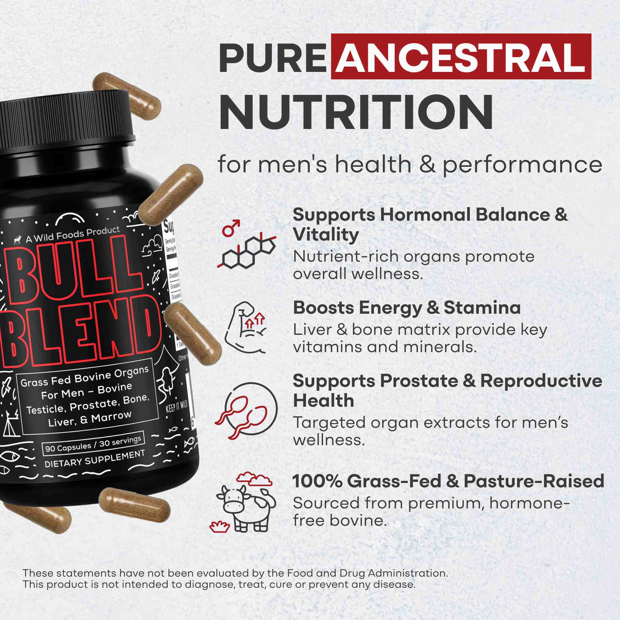 Bull Blend, 30 servings – Natural Male Hormone & Energy Support