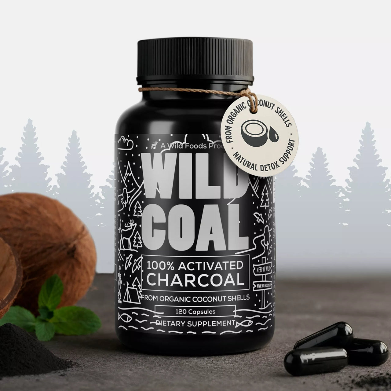 Wholesale of 10 - Activated Charcoal Capsules, 120ct