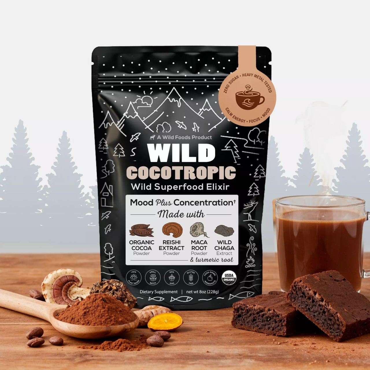 CocoTropic, 32 servings – Organic Mushroom Mix for Energy & Focus