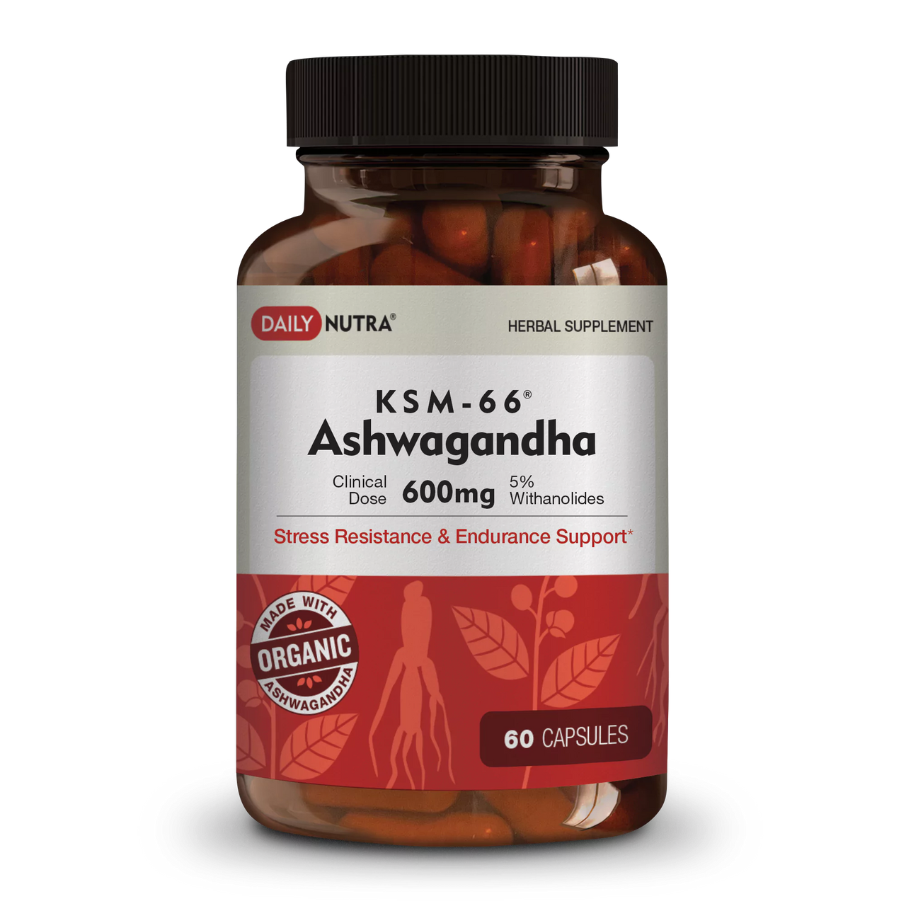 Daily Nutra KSM-66 Ashwagandha 600mg Capsules – Stress Relief & Relaxation