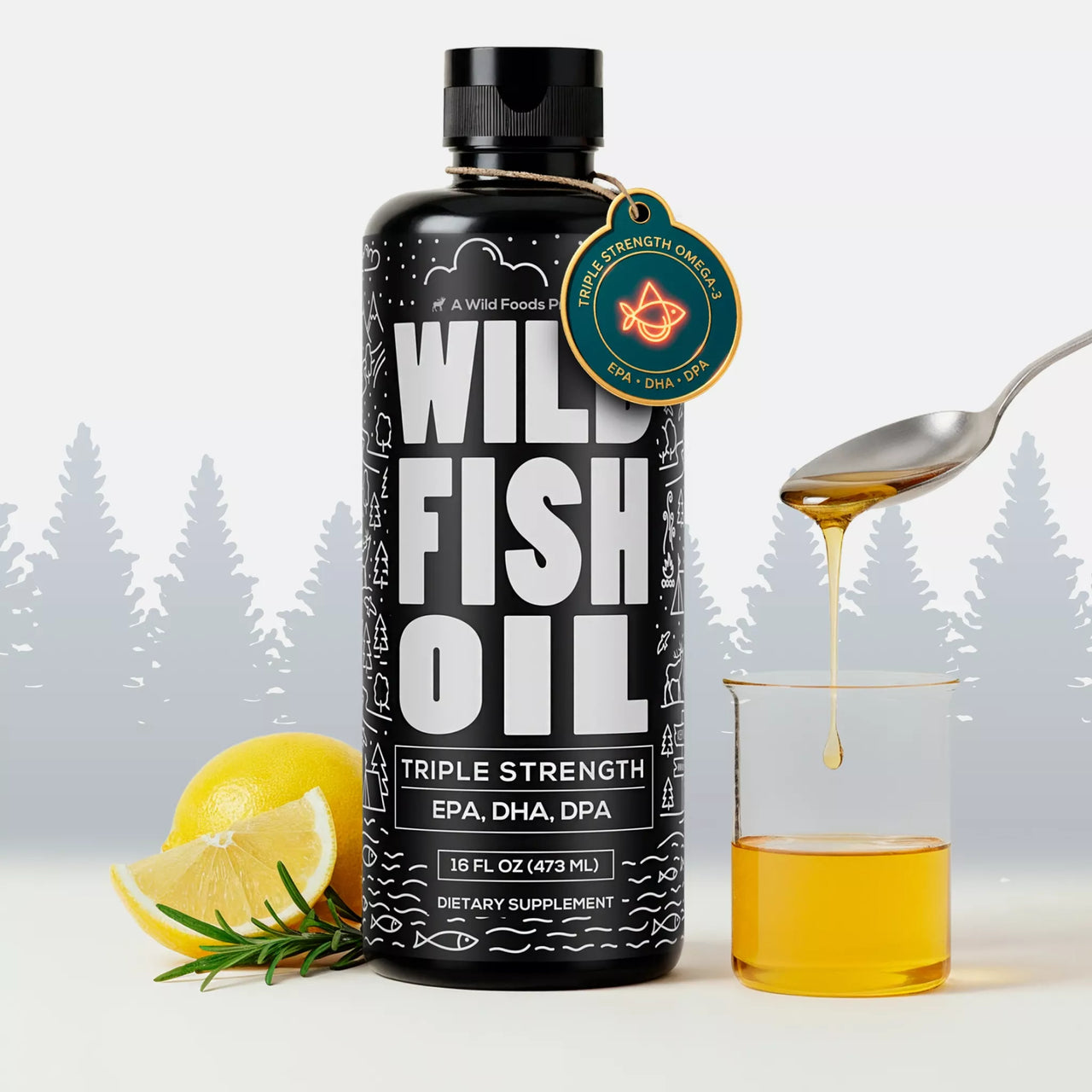 Fish Oil Liquid, 94 servings - Omega-3 DHA, EPA, DPA