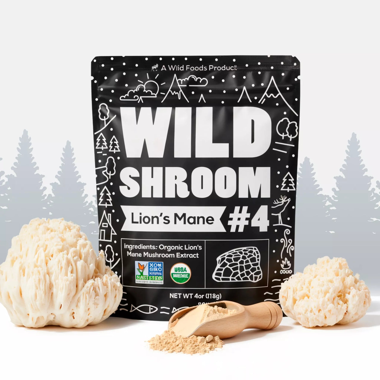 Shroom Extract #4, 78 servings - Lion's Mane, Immunity and Digestive Support