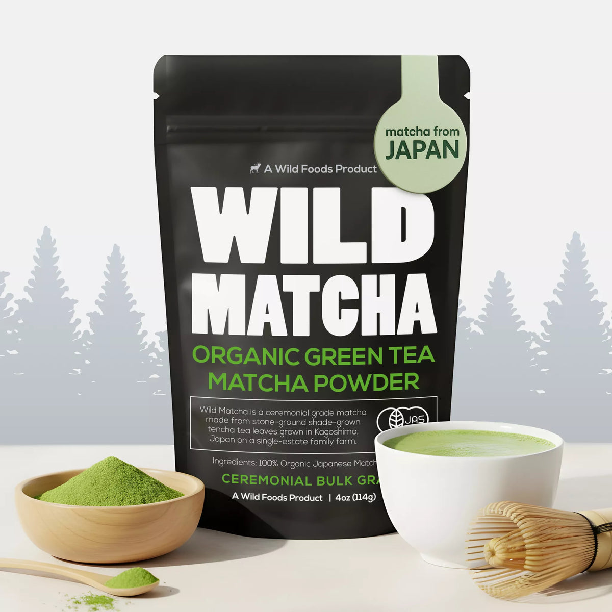 Wolves Matcha Matcha, 114 servings - Ceremonial Grade, Sustained Energy and Mood Enhancer