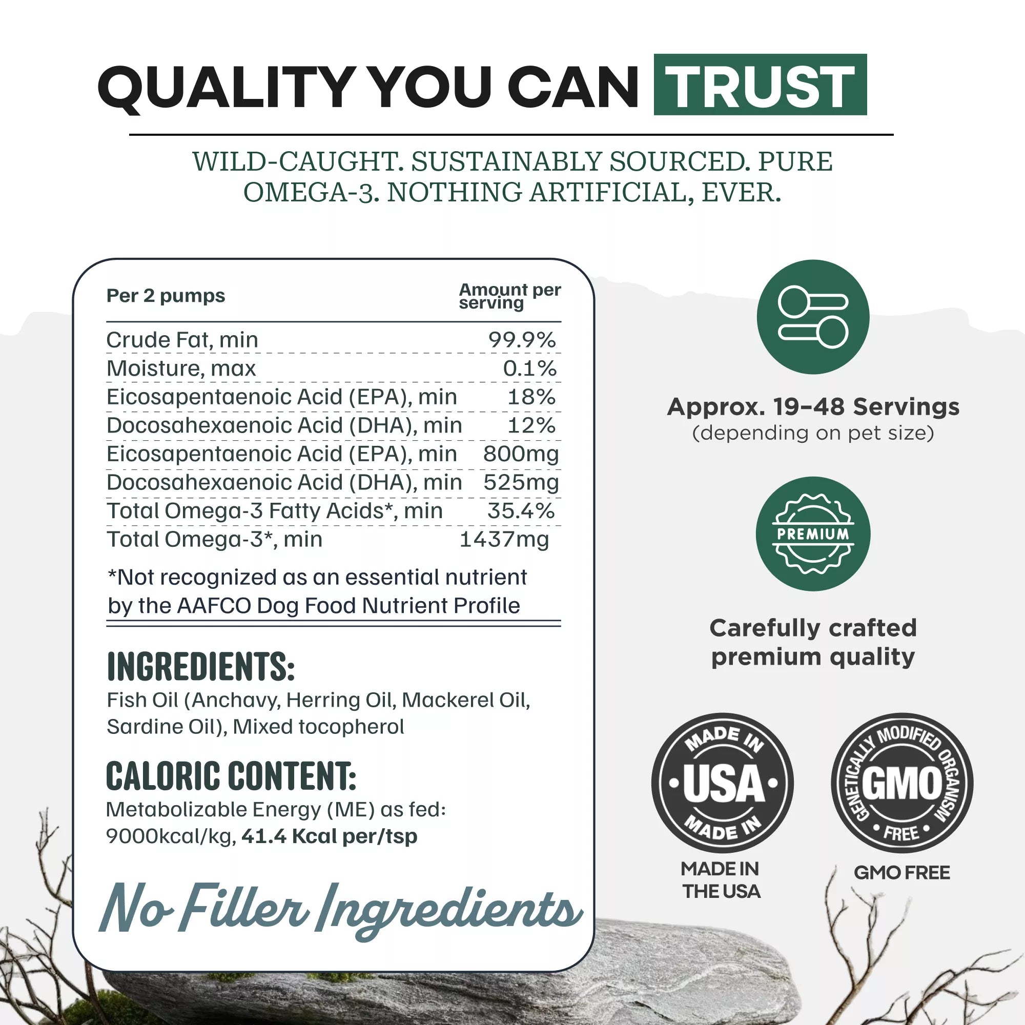 Wild Pets Liquid Fish Oil for Skin & Coat Health – 8 fl oz