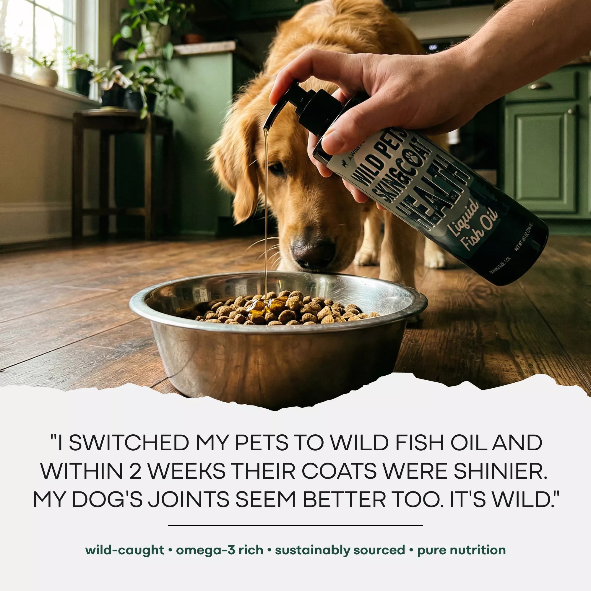 Wild Pets Liquid Fish Oil for Skin & Coat Health – 8 fl oz