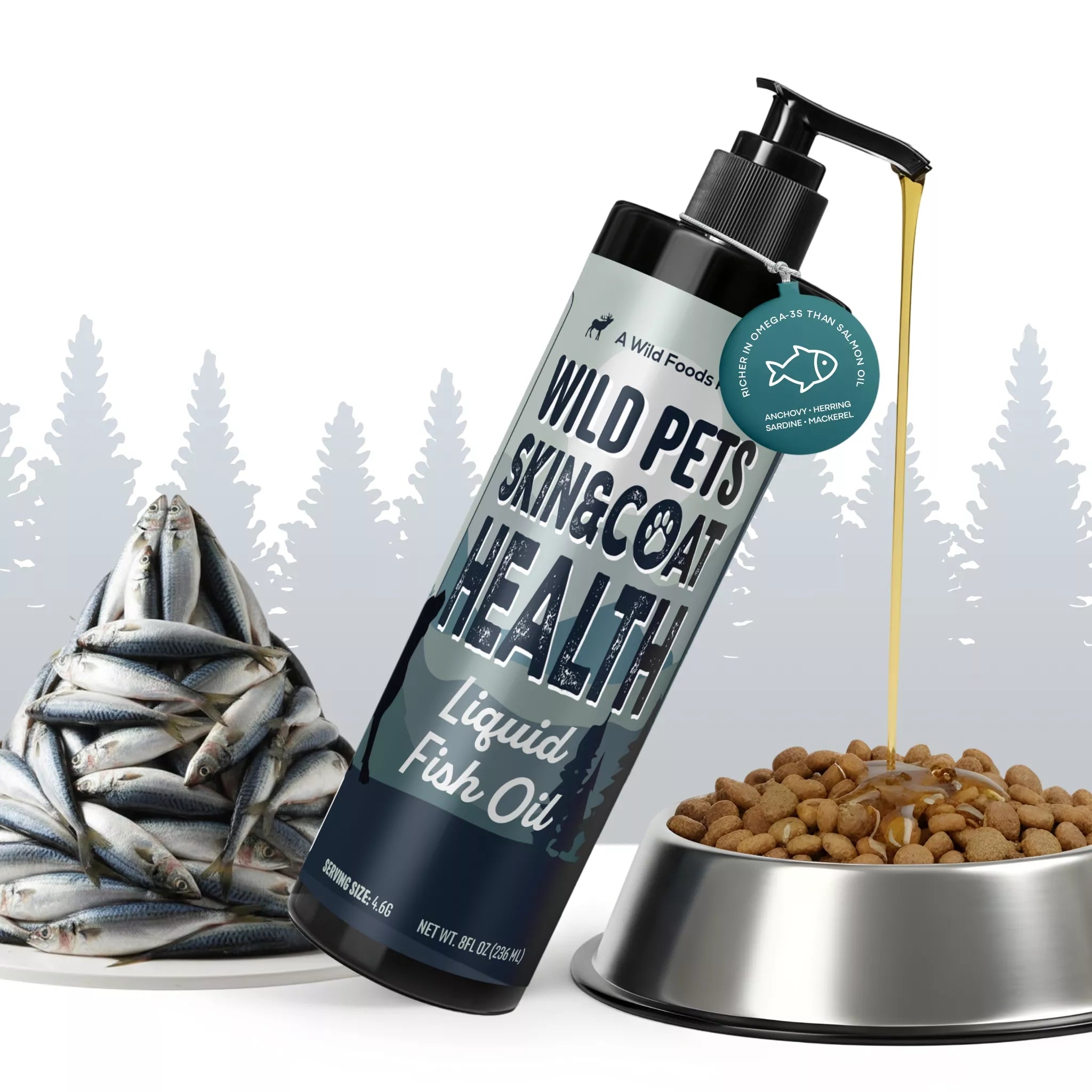 Wild Pets Liquid Fish Oil for Skin & Coat Health – 8 fl oz