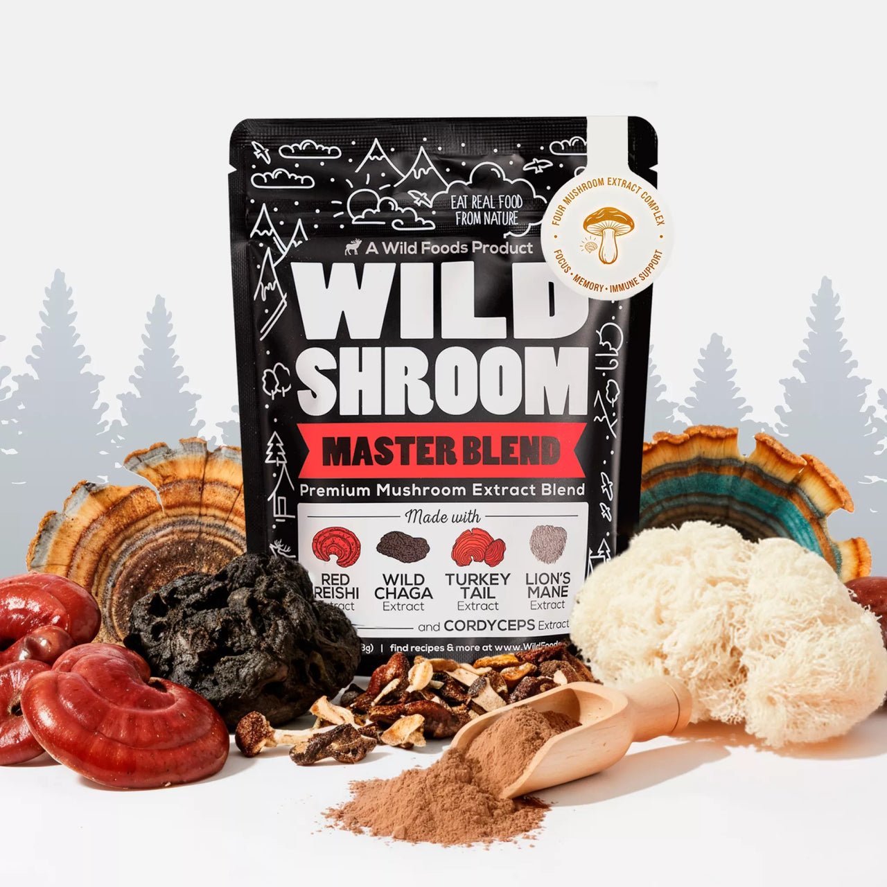 Master Mushrooms Blend, 110 servings – Immune Boosting Adaptogenic Mushrooms