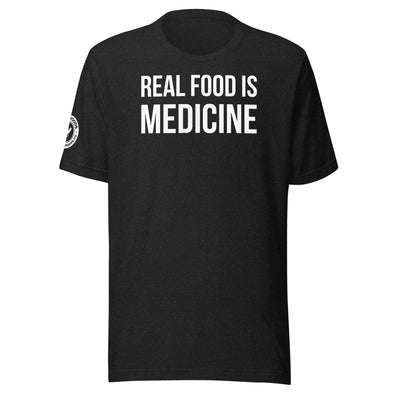Real Food is Medicine Shirt  Wild Foods Black Heather XS 