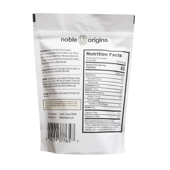 Wholesale Noble Animal-Based All-In-One Nutrition With Organs Wholesale Noble Origins Vanilla 1.75lb  