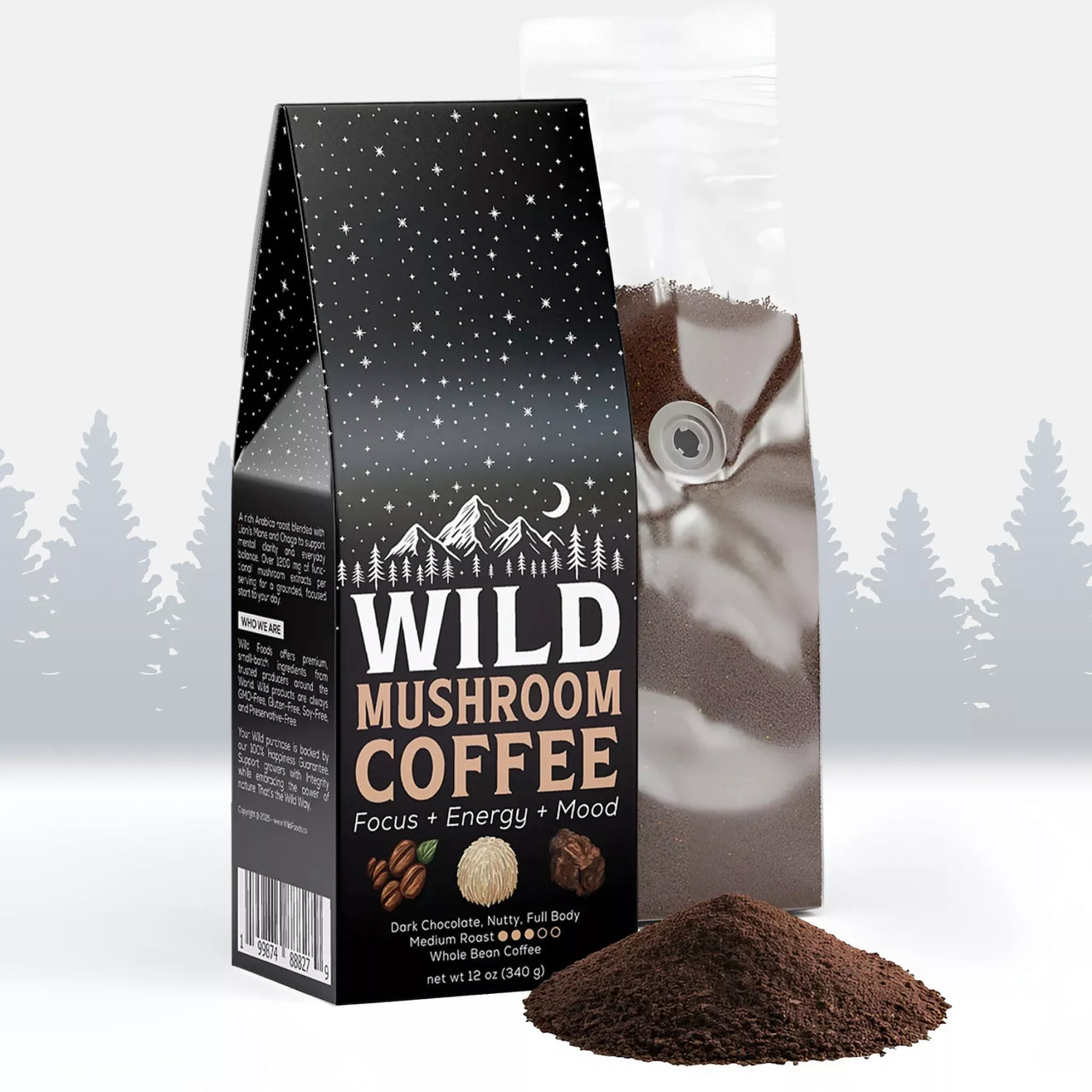 Wild Mushroom Coffee (Medium Roast) — Focus + Energy + Mood