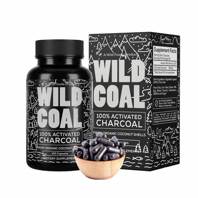 Activated Charcoal Capsules, 120ct Case of 12 Wholesale Wild Foods   