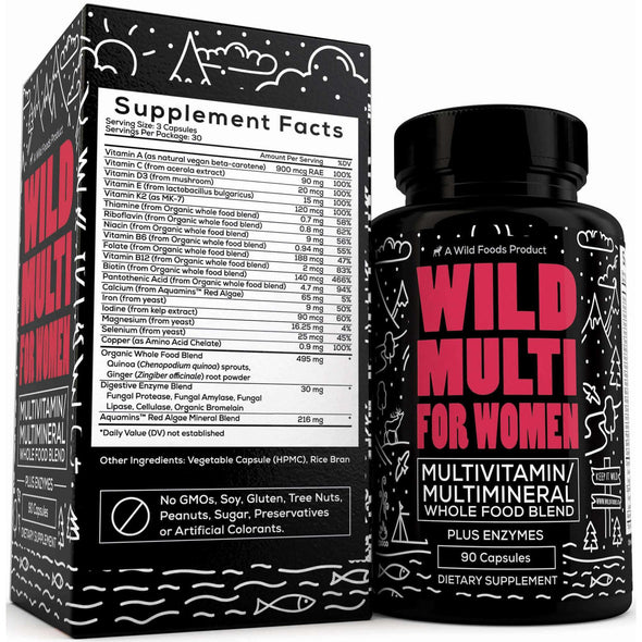 Whole Food Daily Multivitamin for Women Case of 12 Wholesale Wild Foods   