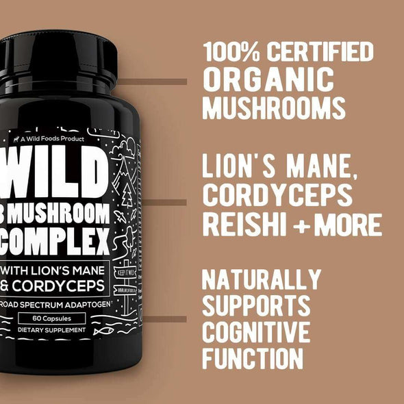 Wholesale TEN Wild 8 Mushroom Complex With Lion's Mane & Cordyceps, 60ct Wholesale Wild Foods   