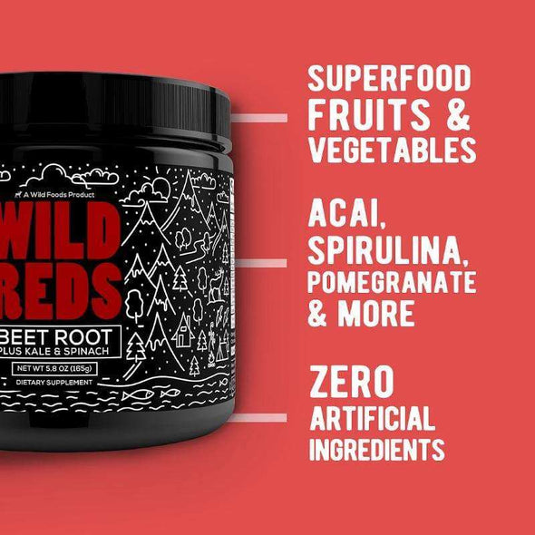 Wild Reds Powder - All-Natural Pre-Workout Energy Mix 5.8oz CASE OF 12 Wholesale Wild Foods   