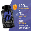 Sambucus Elderberry With Vitamin C and Zinc, 3-in-1 Daily Immune Support  Wild Foods   