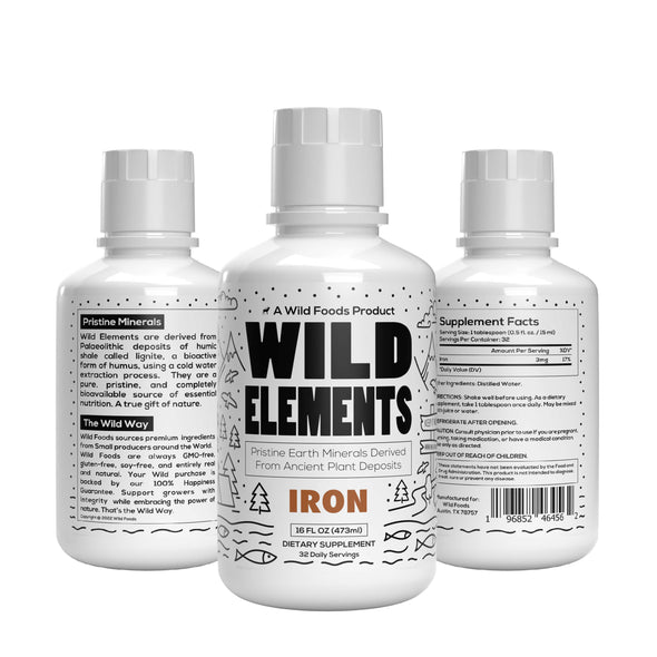 Wild Elements Pristine Earth Minerals Derived From Ancient Plant Deposits Minerals Wild Foods Iron 16oz  