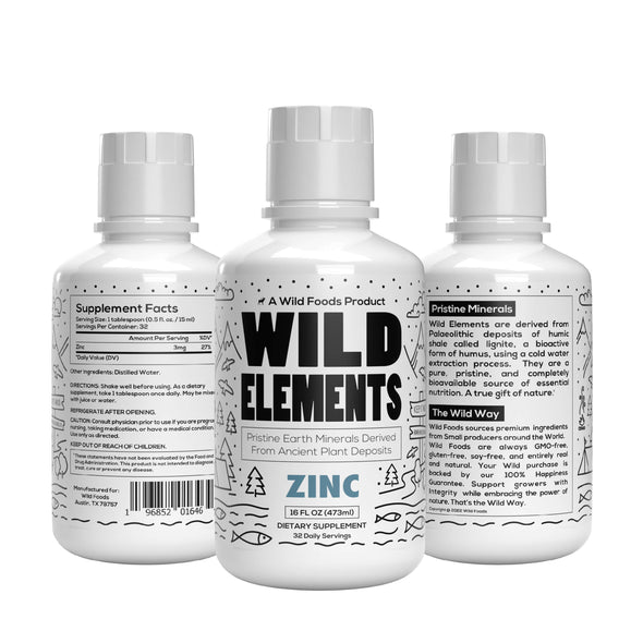 Wild Elements Pristine Earth Minerals - Case of Six Wholesale Wild Foods Zinc 16oz x SIX  